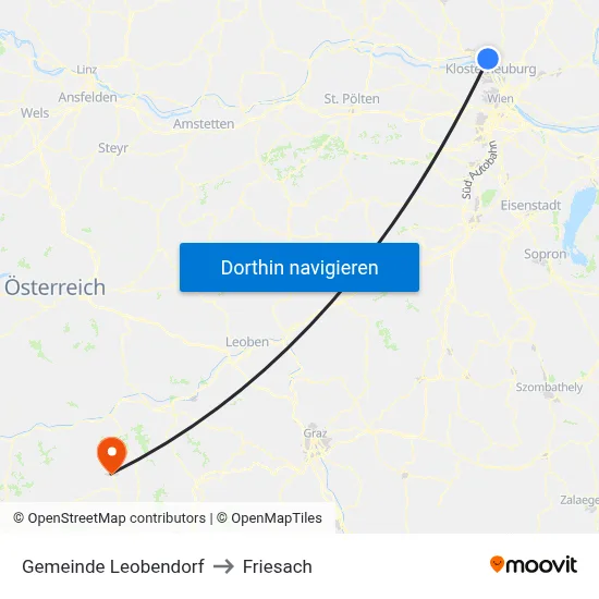 Gemeinde Leobendorf to Friesach map
