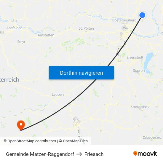 Gemeinde Matzen-Raggendorf to Friesach map