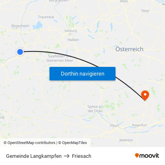Gemeinde Langkampfen to Friesach map