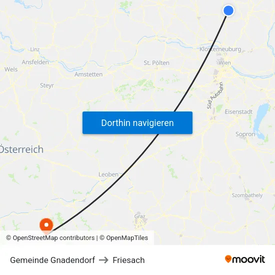 Gemeinde Gnadendorf to Friesach map