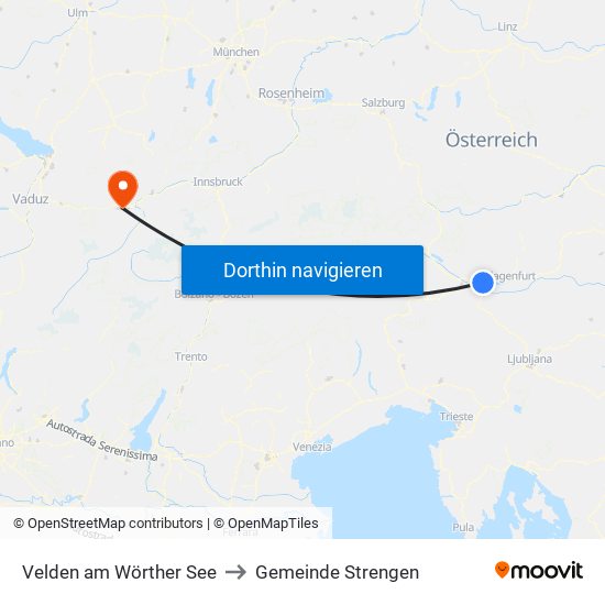 Velden am Wörther See to Gemeinde Strengen map
