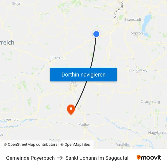 Gemeinde Payerbach to Sankt Johann Im Saggautal map
