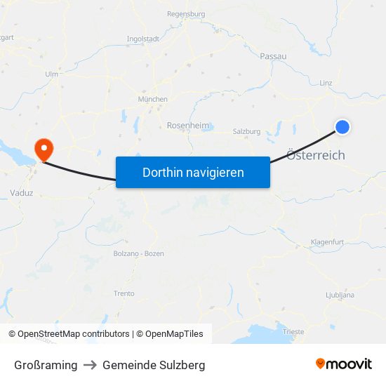 Großraming to Gemeinde Sulzberg map