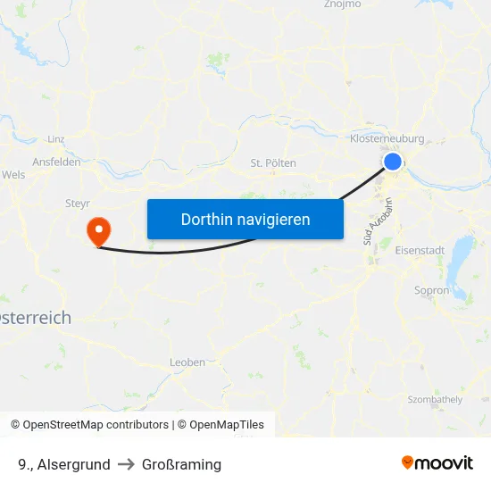 9., Alsergrund to Großraming map
