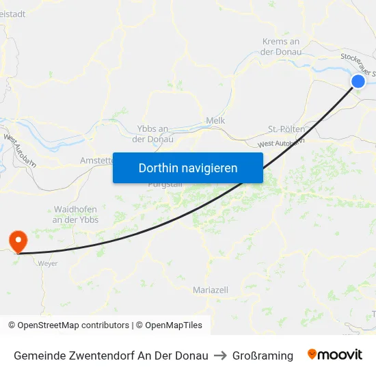 Gemeinde Zwentendorf An Der Donau to Großraming map
