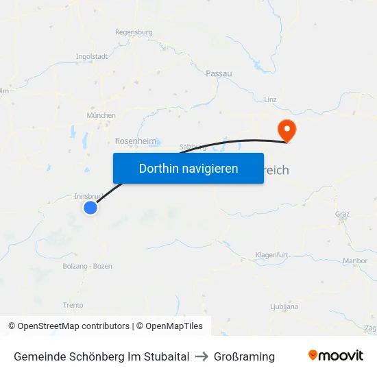 Gemeinde Schönberg Im Stubaital to Großraming map