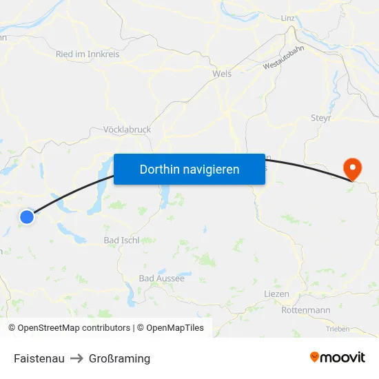 Faistenau to Großraming map