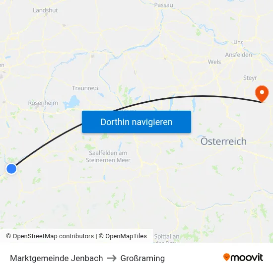 Marktgemeinde Jenbach to Großraming map