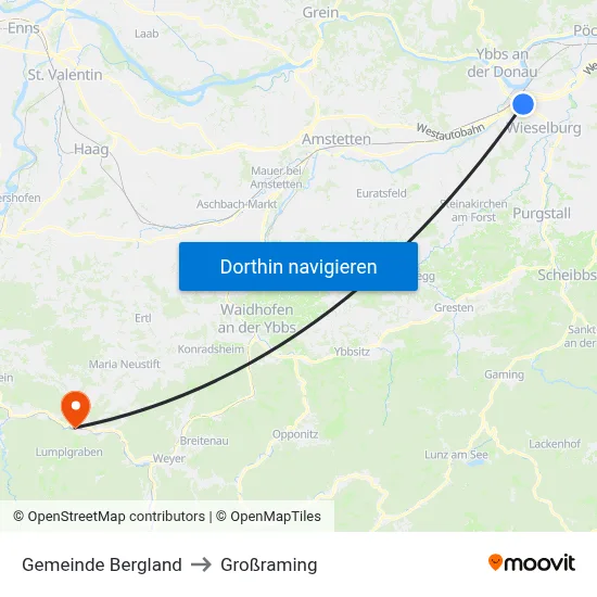 Gemeinde Bergland to Großraming map