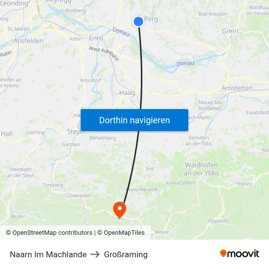 Naarn Im Machlande to Großraming map