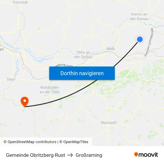 Gemeinde Obritzberg-Rust to Großraming map