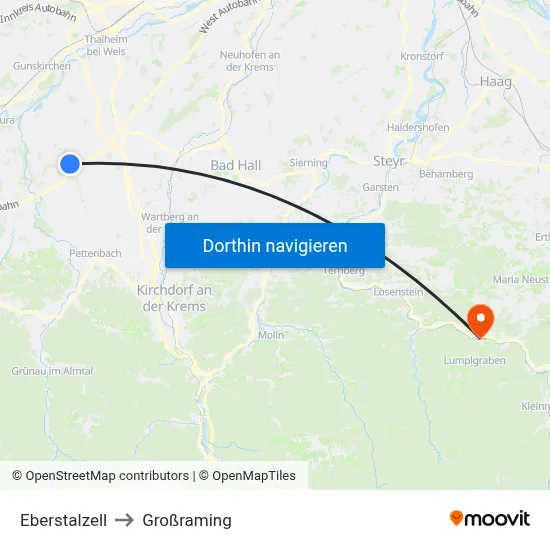 Eberstalzell to Großraming map