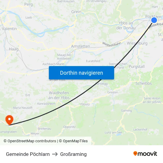 Gemeinde Pöchlarn to Großraming map