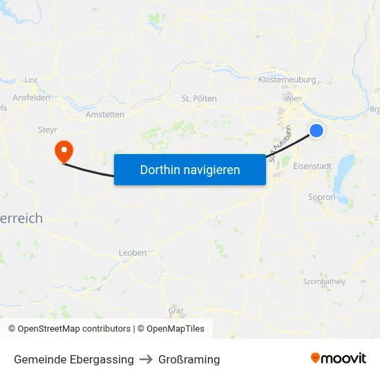 Gemeinde Ebergassing to Großraming map