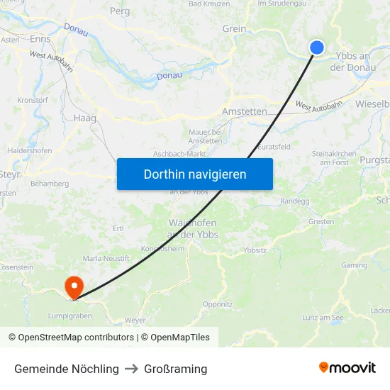 Gemeinde Nöchling to Großraming map