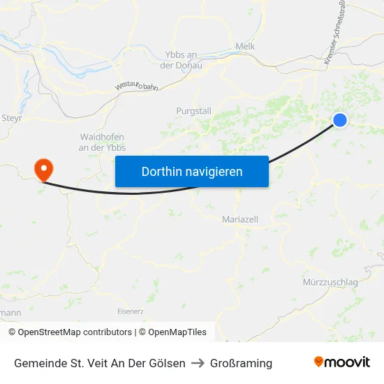 Gemeinde St. Veit An Der Gölsen to Großraming map