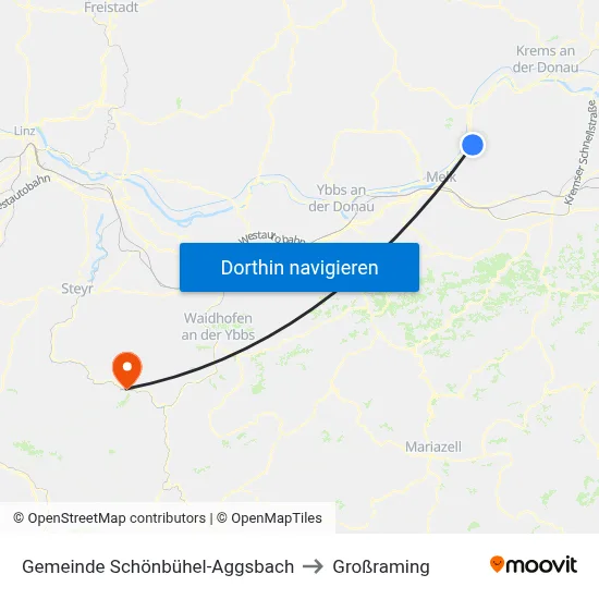 Gemeinde Schönbühel-Aggsbach to Großraming map