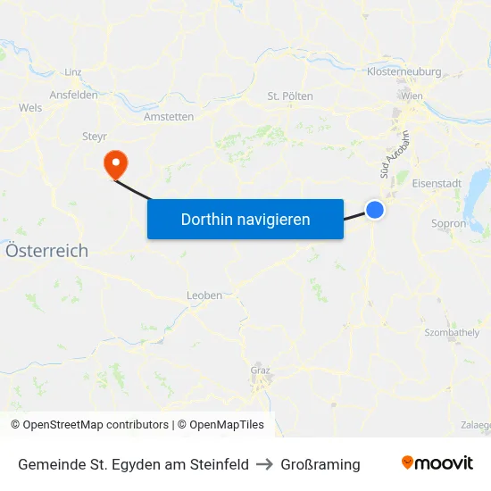 Gemeinde St. Egyden am Steinfeld to Großraming map