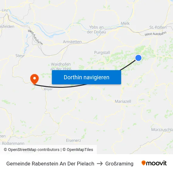 Gemeinde Rabenstein An Der Pielach to Großraming map