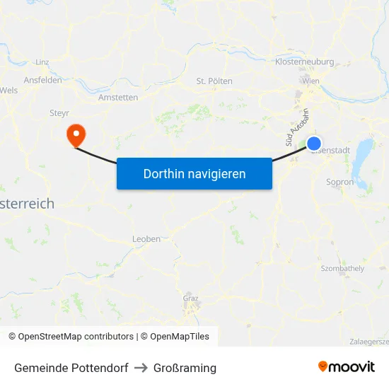 Gemeinde Pottendorf to Großraming map