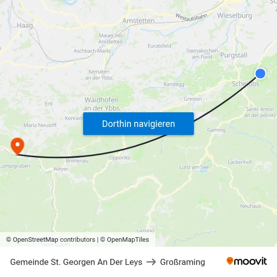 Gemeinde St. Georgen An Der Leys to Großraming map