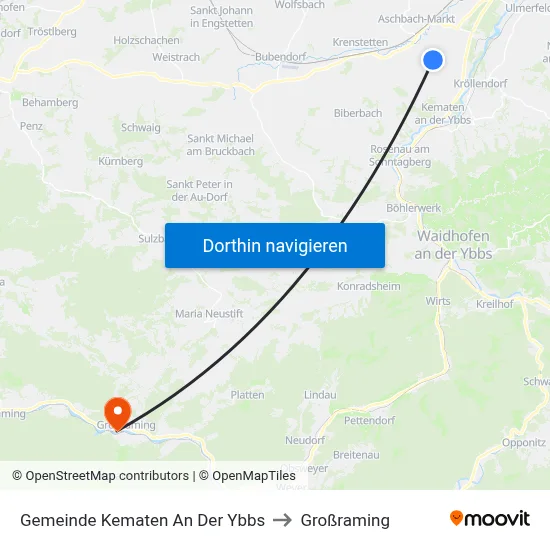 Gemeinde Kematen An Der Ybbs to Großraming map