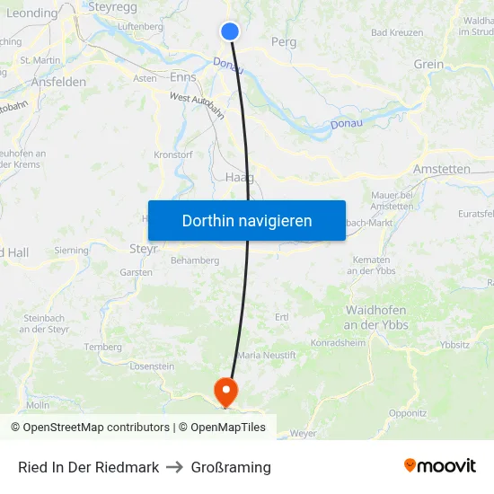 Ried In Der Riedmark to Großraming map
