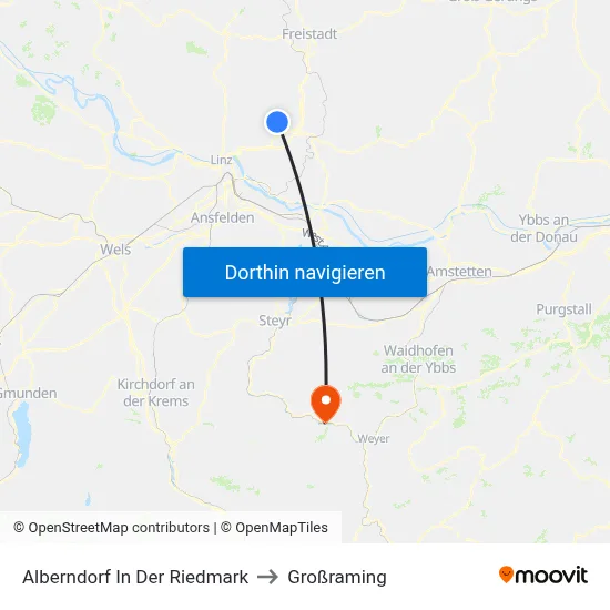 Alberndorf In Der Riedmark to Großraming map