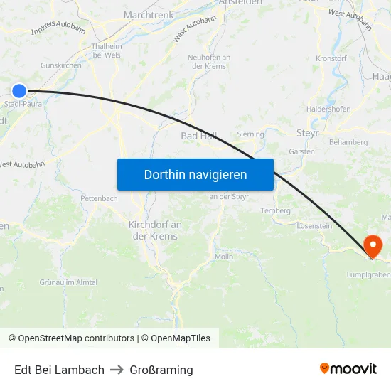 Edt Bei Lambach to Großraming map