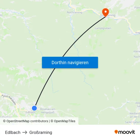 Edlbach to Großraming map