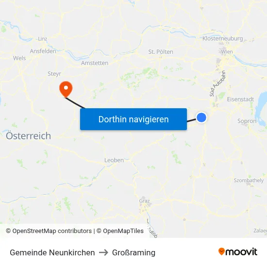 Gemeinde Neunkirchen to Großraming map