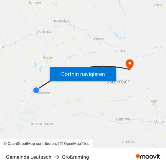 Gemeinde Leutasch to Großraming map