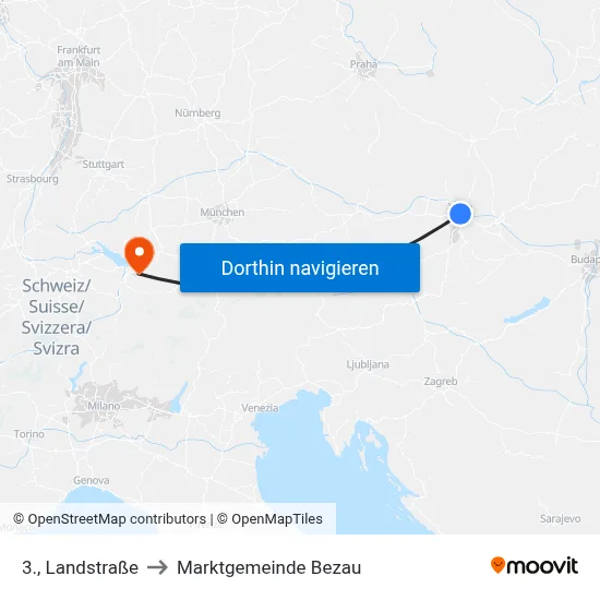 3., Landstraße to Marktgemeinde Bezau map