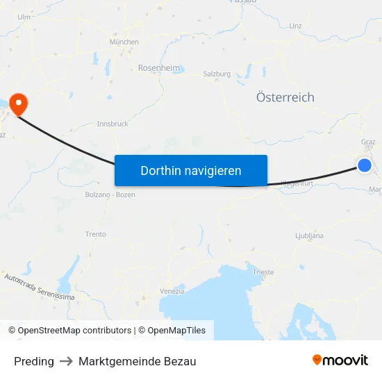 Preding to Marktgemeinde Bezau map