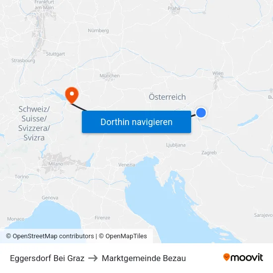 Eggersdorf Bei Graz to Marktgemeinde Bezau map