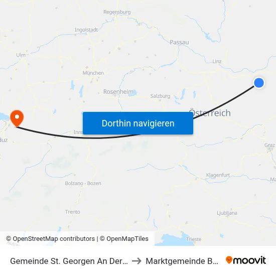Gemeinde St. Georgen An Der Leys to Marktgemeinde Bezau map