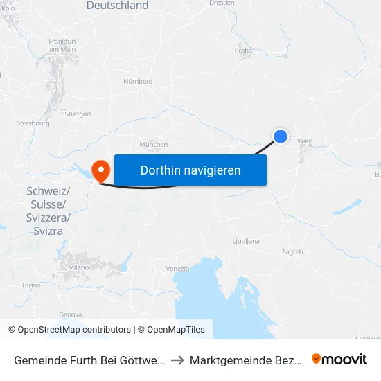 Gemeinde Furth Bei Göttweig to Marktgemeinde Bezau map