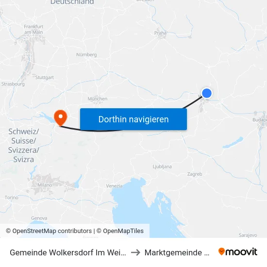 Gemeinde Wolkersdorf Im Weinviertel to Marktgemeinde Bezau map