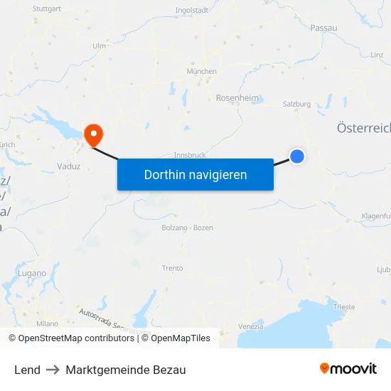 Lend to Marktgemeinde Bezau map