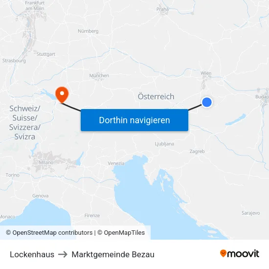 Lockenhaus to Marktgemeinde Bezau map