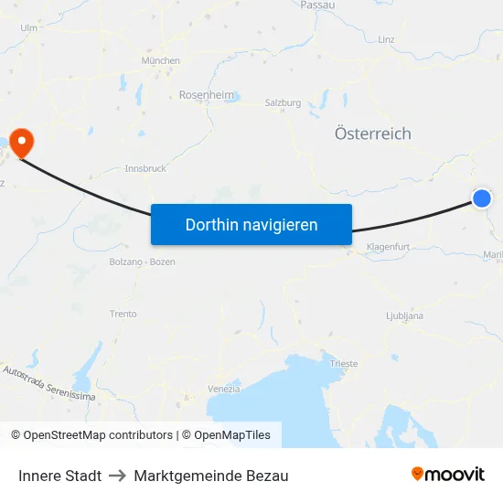 Innere Stadt to Marktgemeinde Bezau map