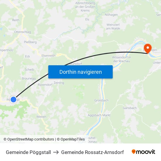 Gemeinde Pöggstall to Gemeinde Rossatz-Arnsdorf map