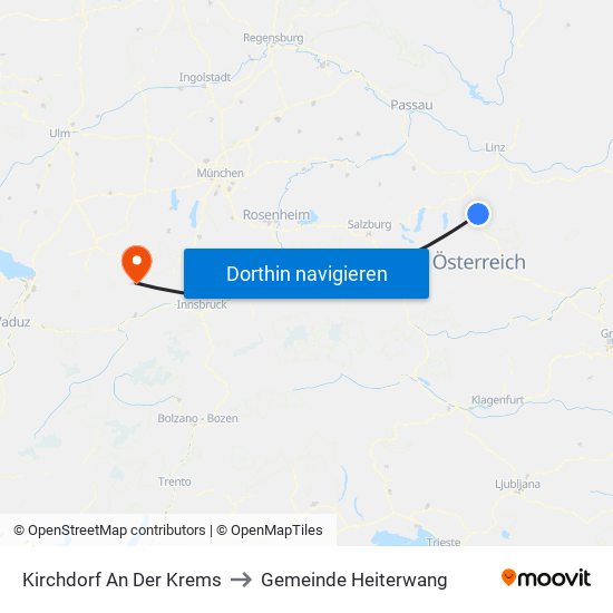 Kirchdorf An Der Krems to Gemeinde Heiterwang map