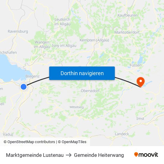 Marktgemeinde Lustenau to Gemeinde Heiterwang map