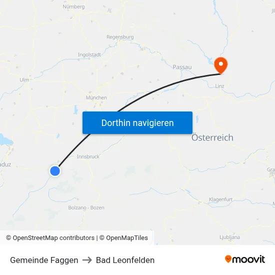 Gemeinde Faggen to Bad Leonfelden map