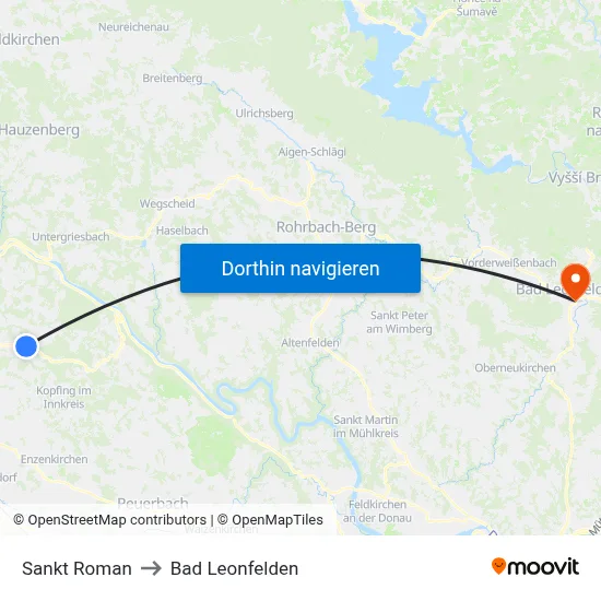 Sankt Roman to Bad Leonfelden map