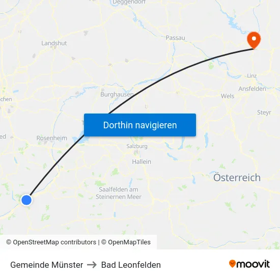 Gemeinde Münster to Bad Leonfelden map