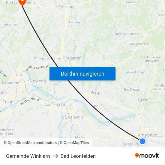Gemeinde Winklarn to Bad Leonfelden map