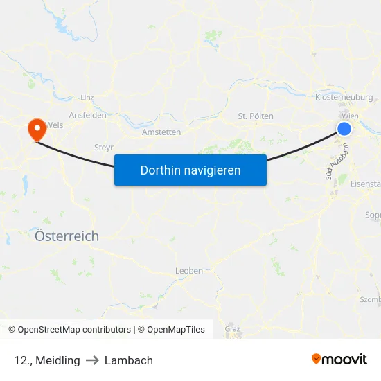 12., Meidling to Lambach map