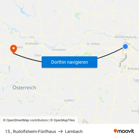 15., Rudolfsheim-Fünfhaus to Lambach map